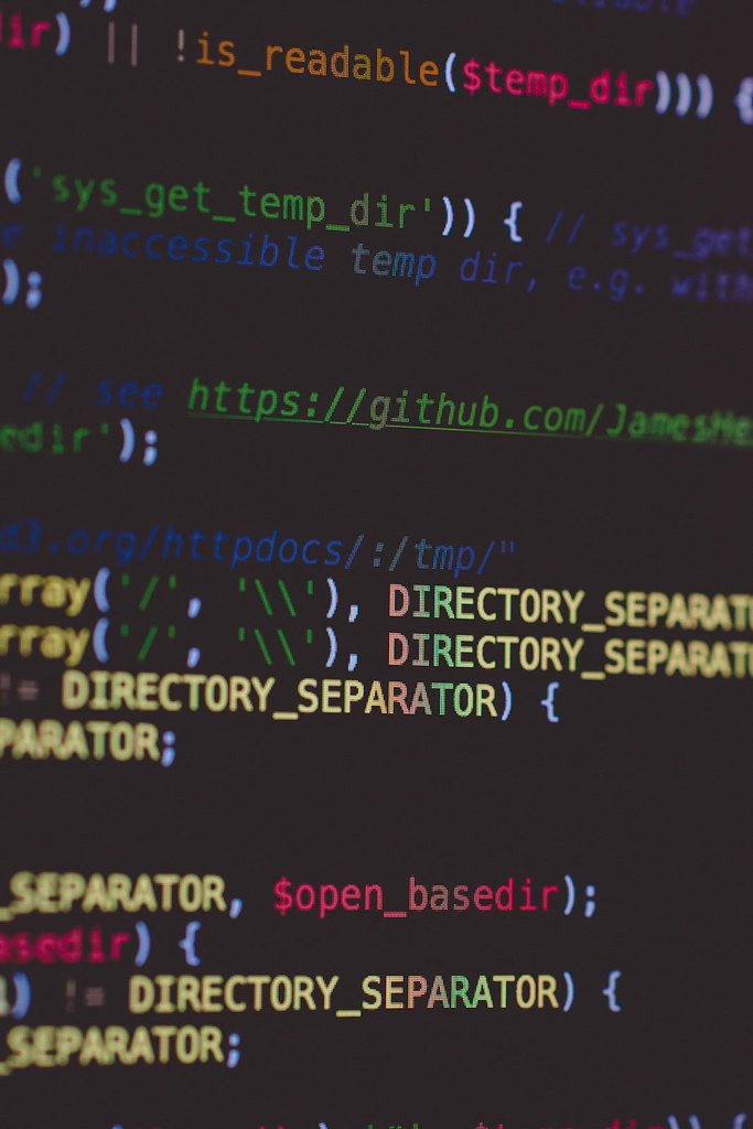 Source code on a dark screen